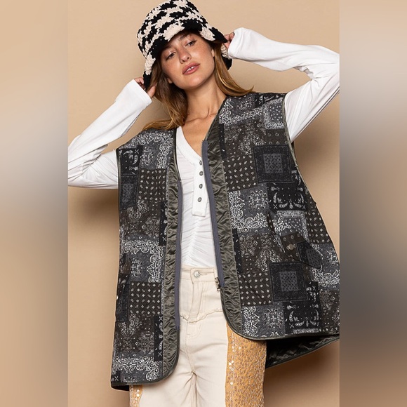 #147! CLOSEOUT FIRM 🌸New Pol Oversized Quilted Vest - Picture 1 of 5